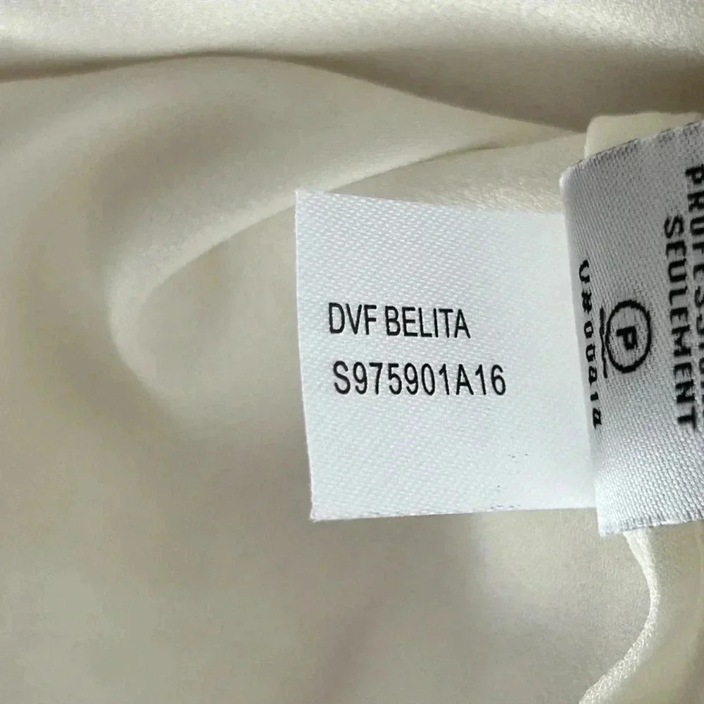 Diane von Furstenberg Belita Lace-Trim A-Line Skirt, Ivory size 10 - Picture 13 of 15